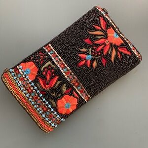 Authentic Mary Frances beaded and embroidered crossbody phone bag